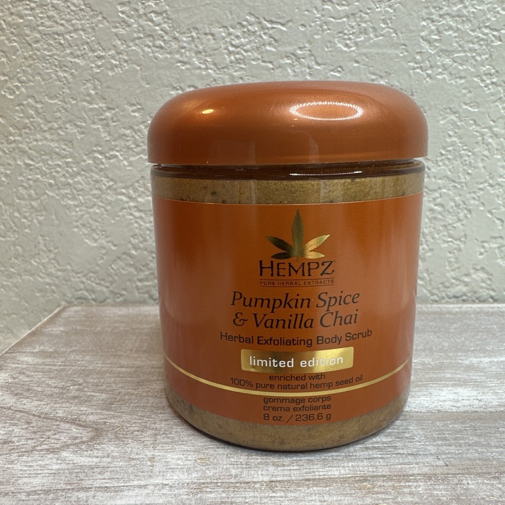 $18 🌙 Hempz Pumpkin Spice & Vanilla Chai Herbal Exfoliating Body Scrub 8oz